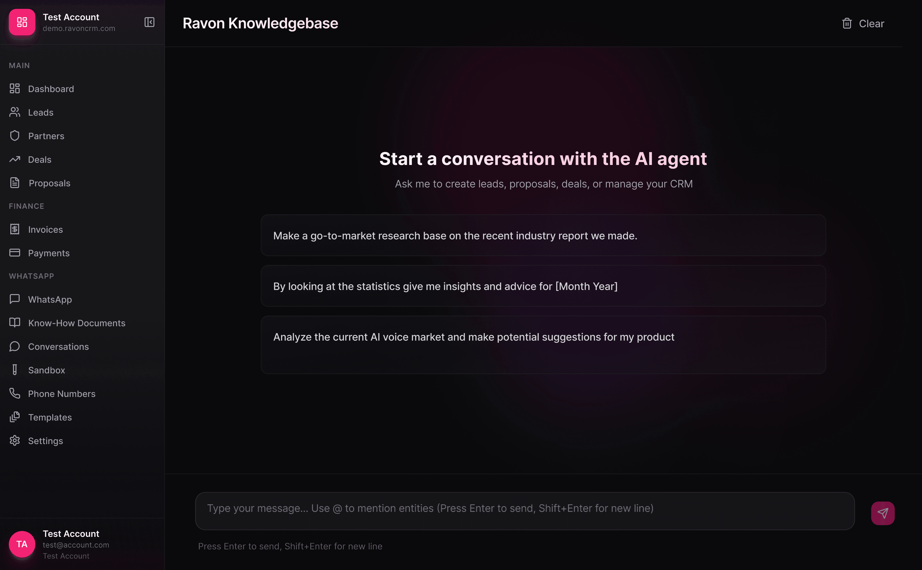 Ravon Sage interface showing an AI research agent responding to a question