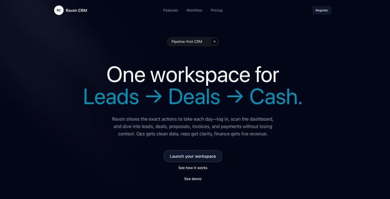 Ravon Cloud modular dashboard showing pipeline, partner network, and operational KPIs